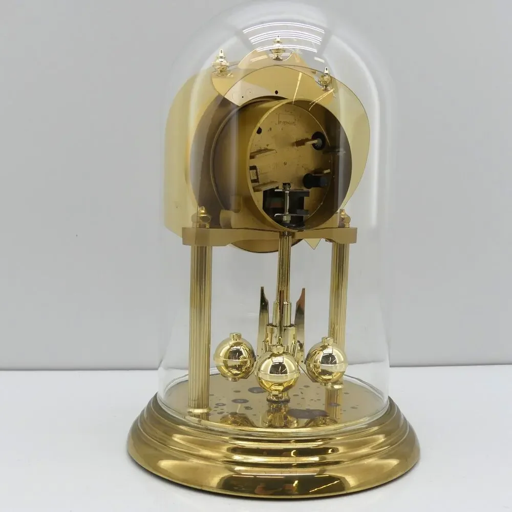 VTG Remington Multi-Quartz Anniversary Glass Domed Mantle Clock Germany See Desc